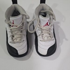 Kids Jordans White and Black Sneakers Size 8c